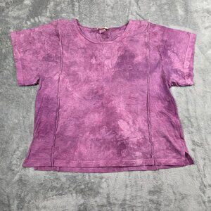 Steel Pony Top Womens L XL Purple Art to Wear Hand Dyed Boxy Lagenlook